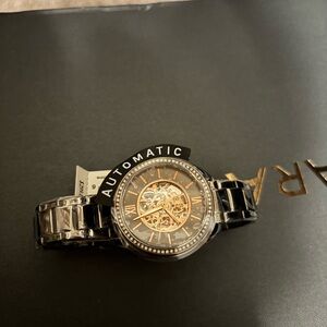 Automatic Fossil Watch with grey and Gold Accents